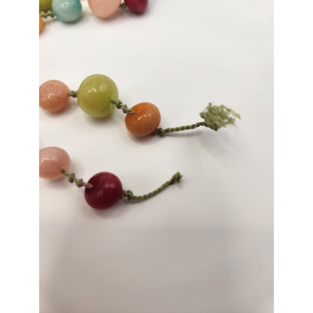 Multicolor Semi Precious Stone Hand Knotted‎ Bead Necklace 36 Inch Broken Repair - Picture 3 of 5